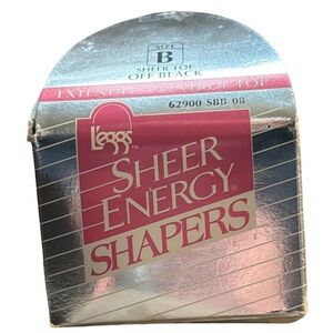 Leggs Sheer Energy Shapers Extended Control Top Off Black Pantyhose Ladies B